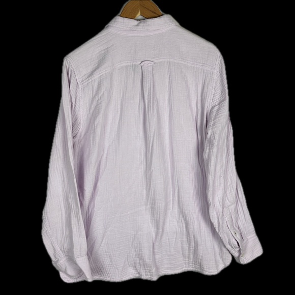 J.Crew Women Cotton Waffle Gauze long Sleeve Button Down Shirt Sz 12 Beach Coast - Picture 3 of 8
